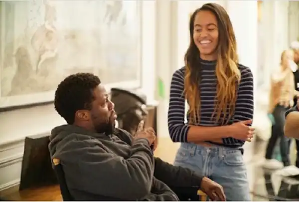 Actor Kevin Hart And Malia Obama Hang Out On A Movie Set